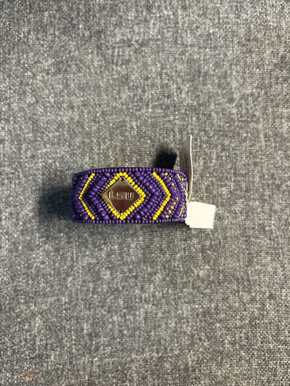 LSU Purple & Gold Beaded Bracelet